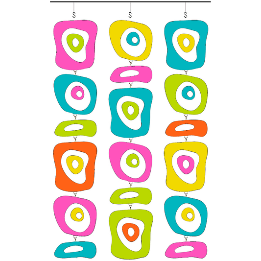 Retro-A-GoGo Atomic Kit in Delightful colors for mid century modern room dividing screen