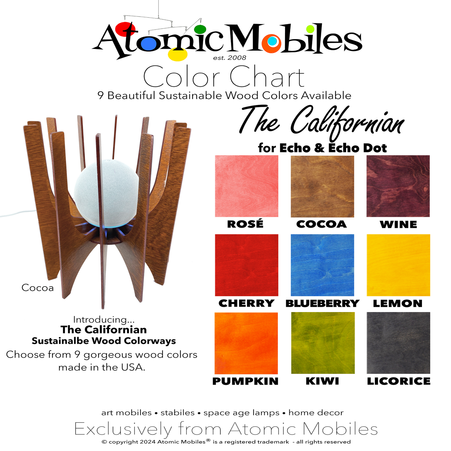 The Californian | Wood Space Age Amazon Echo Holder Stand