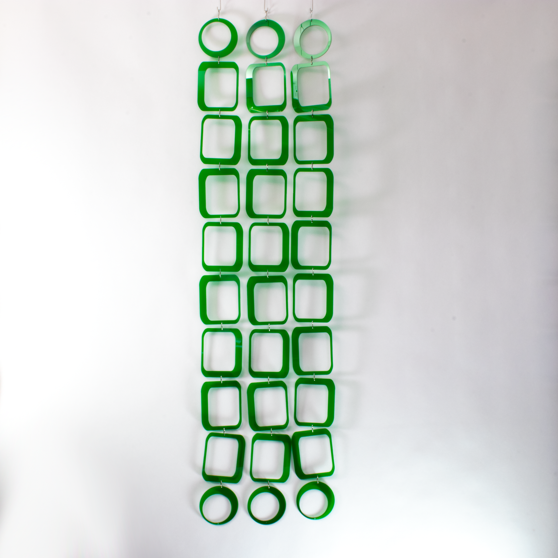 View of Retro 1970s Green Room Divider, Wall Art, Mobiles by AtomicMobiles.com