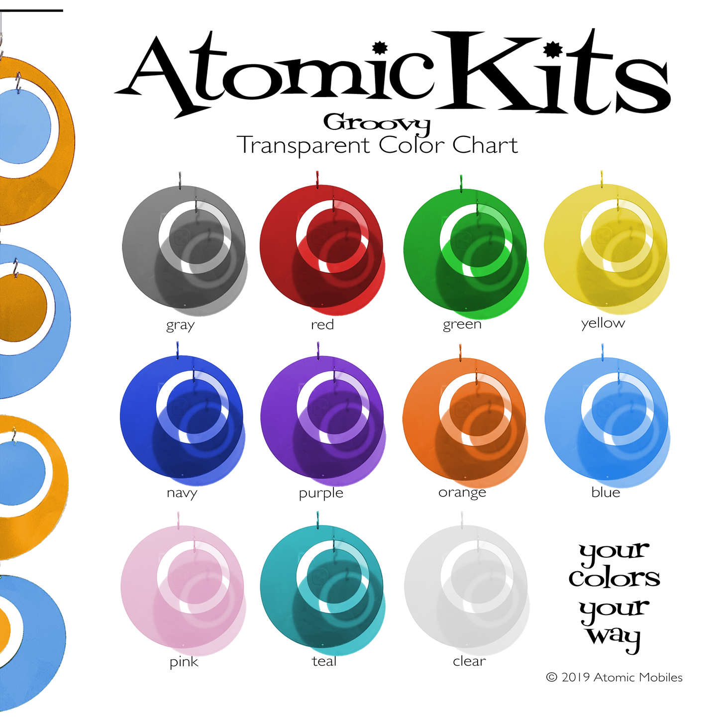 Groovy Atomic Kit Beautiful Clear Color Parts by AtomicMobiles.com