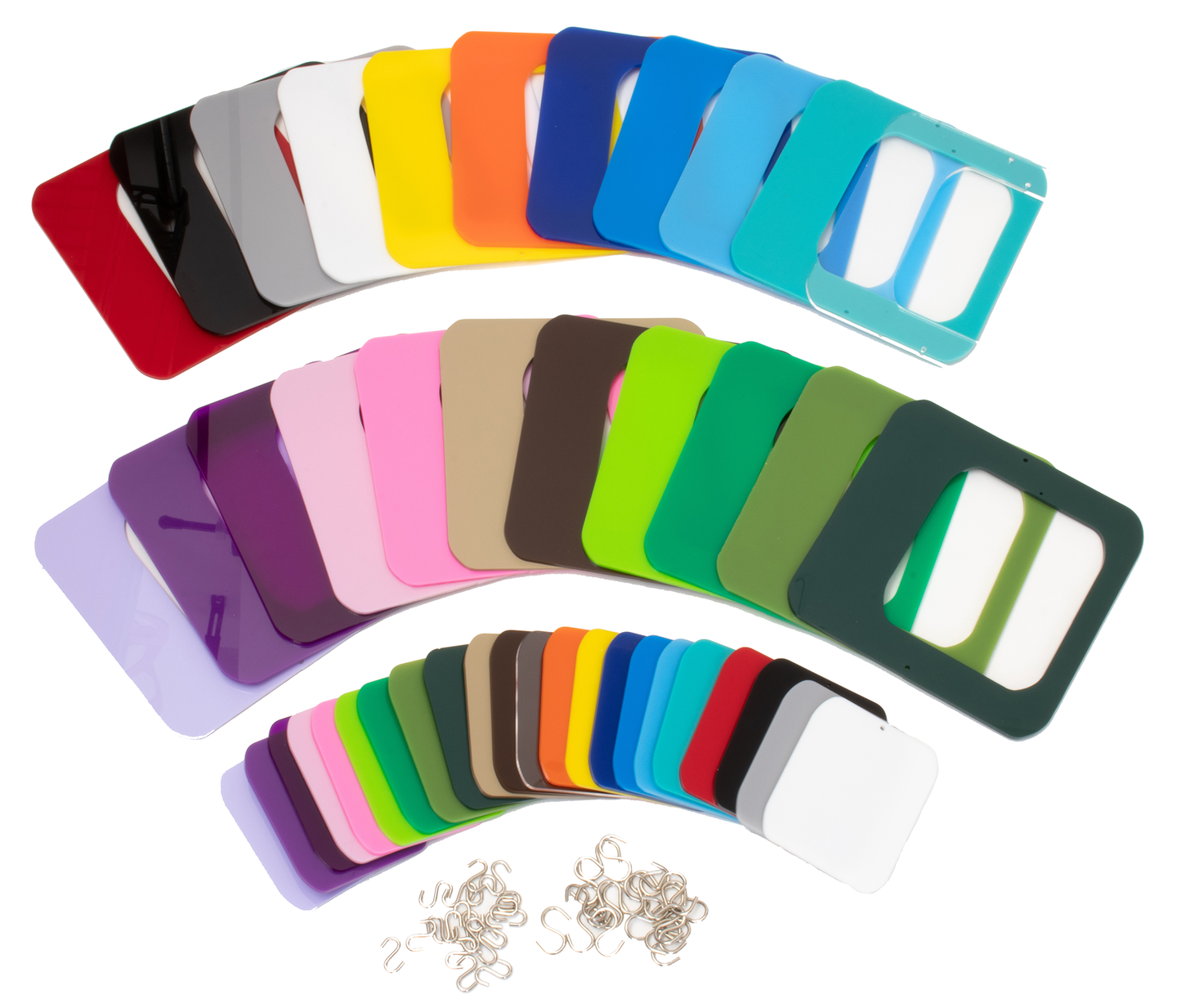 Lots of beautiful colors DIY Kits to make Coolsville art mobiles, room dividers, partitions, and curtains - made in AtomicMobiles.com