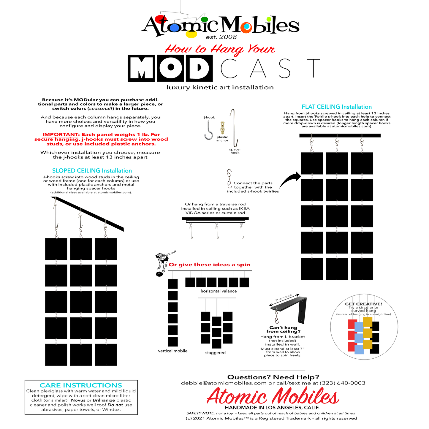 How to Hang Your MODcast kinetic hanging art mobiles - mid century modern home decorations by AtomicMobiles.com