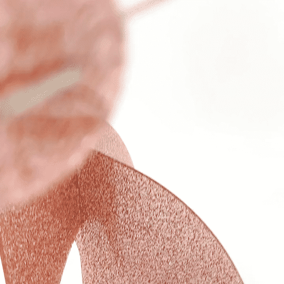 Animated gif of rose gold MODERNE Kinetic Art Stabile Sculpture by AtomicMobiles.com