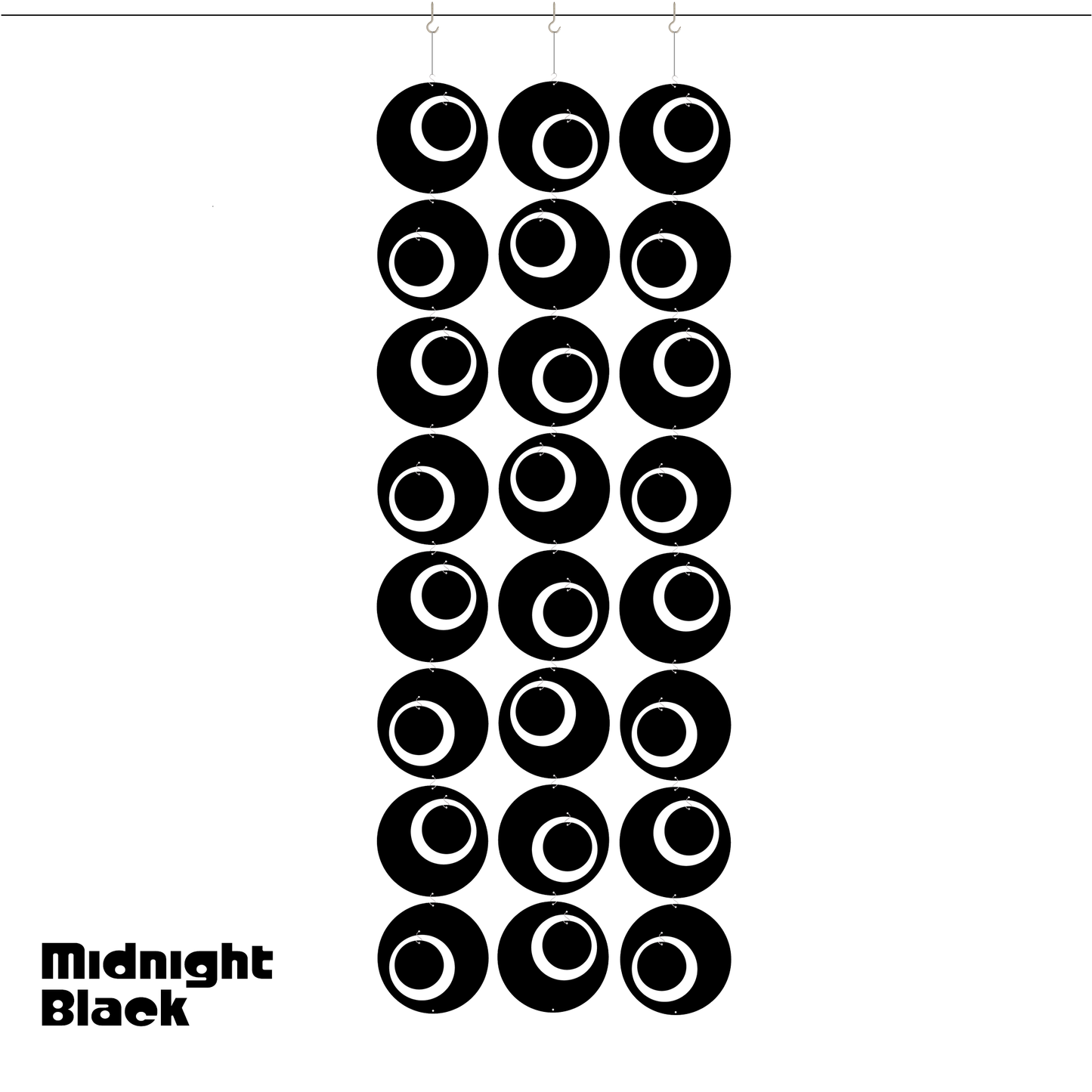 Groovy XL size Midnight Black retro 1960s mid century modern style hanging art mobiles and room dividers - DIY Kits by AtomicMobiles.com