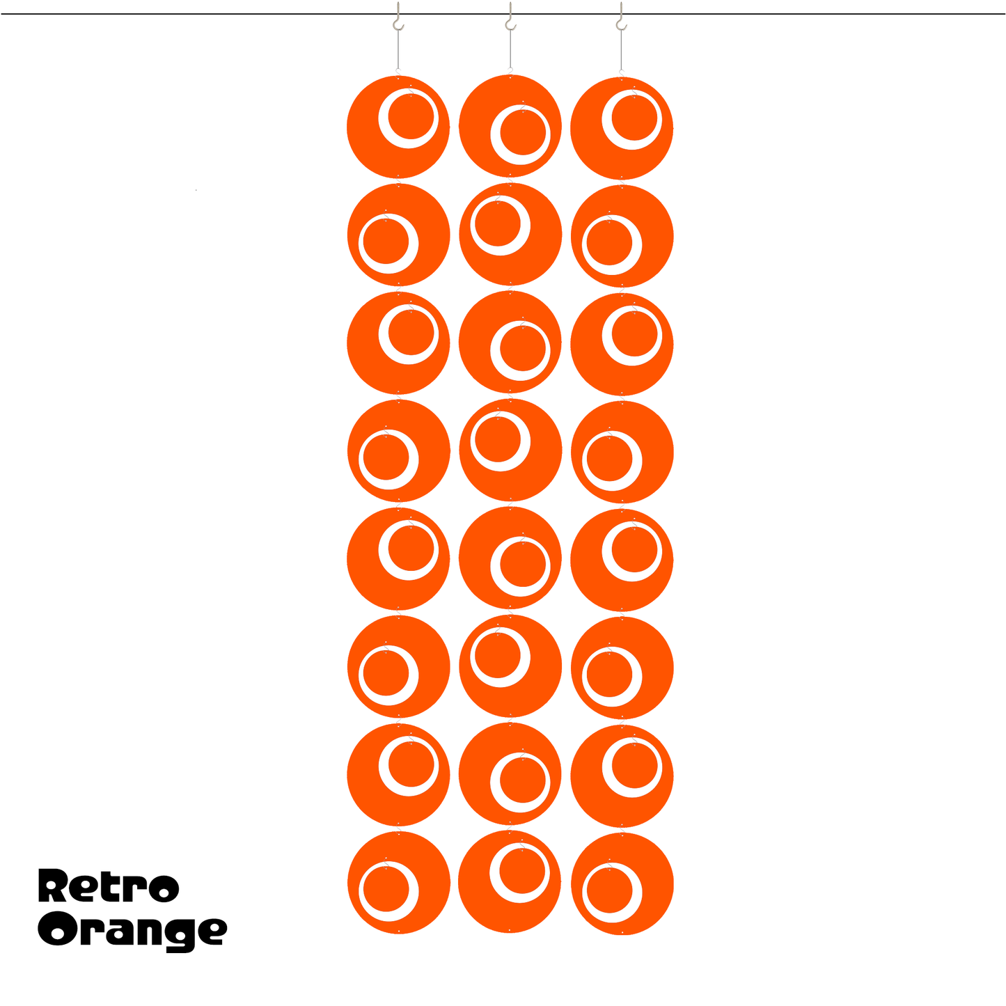 Groovy XL size Retro Orange retro 1960s mid century modern style hanging art mobiles and room dividers - DIY Kits by AtomicMobiles.com