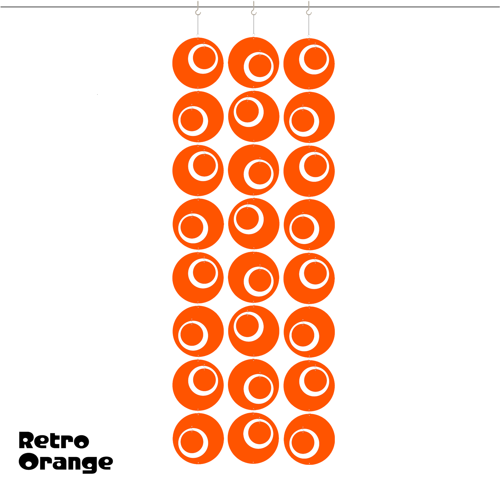 Groovy XL size Retro Orange retro 1960s mid century modern style hanging art mobiles and room dividers - DIY Kits by AtomicMobiles.com
