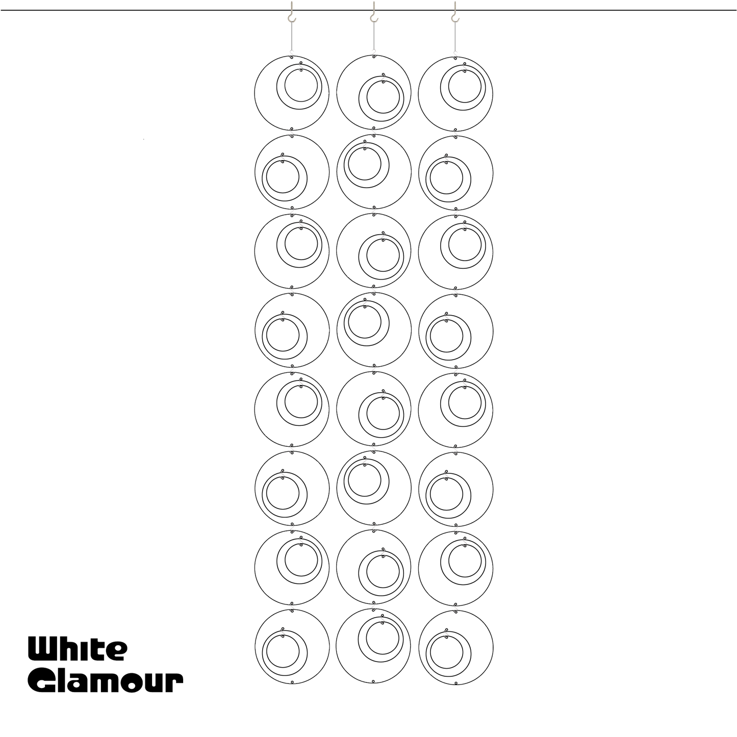 Groovy XL size White Glamour retro 1960s mid century modern style hanging art mobiles and room dividers - DIY Kits by AtomicMobiles.com