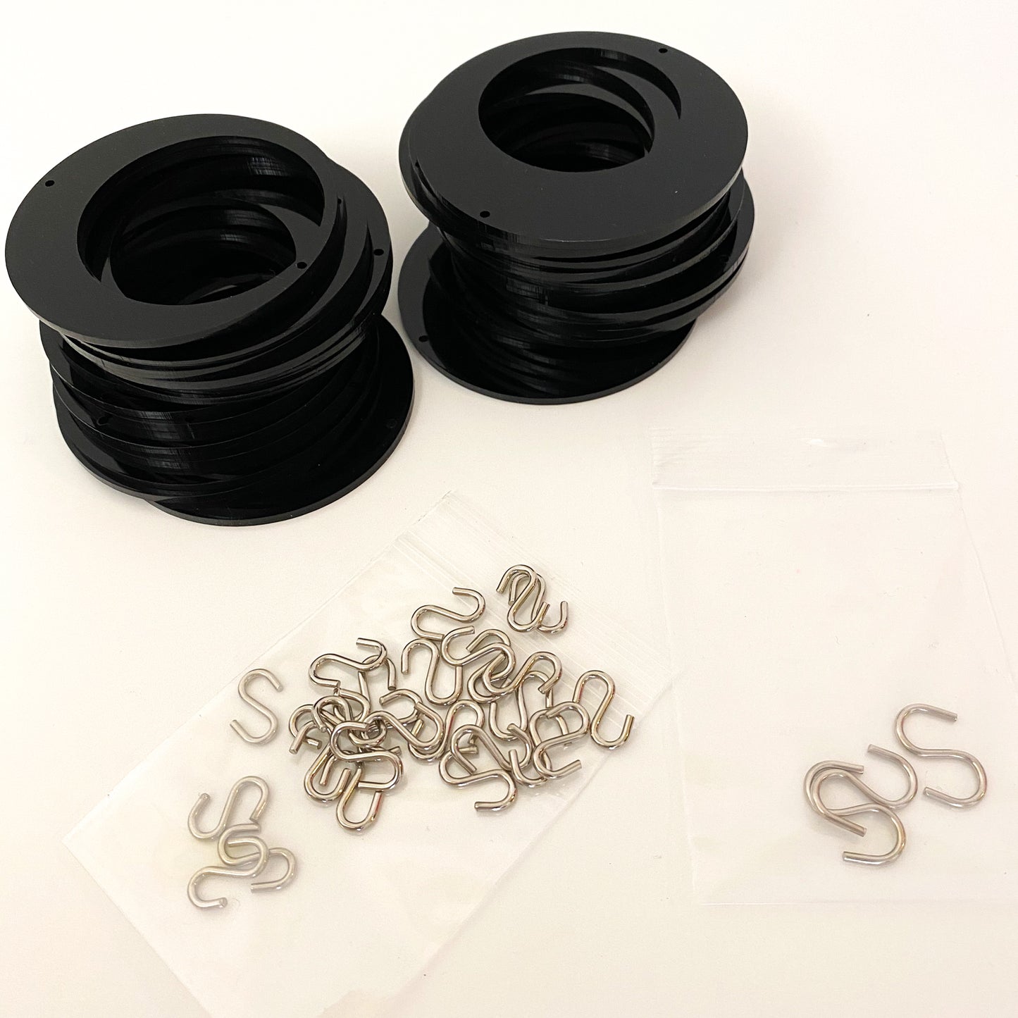Parts for cool retro kinetic art piece DIY Kit in black for wall art, mobiles, or room dividers by AtomicMobiles.com