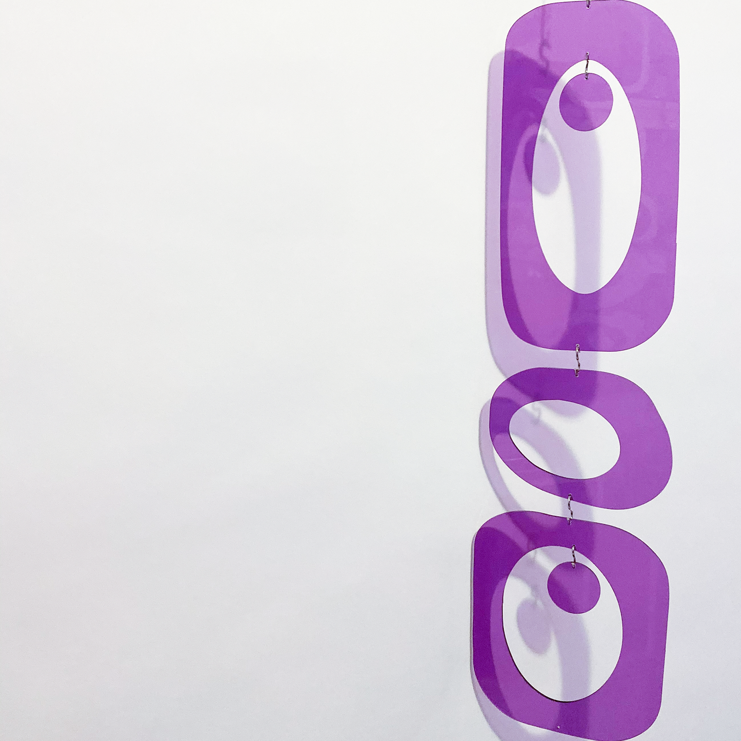 Clear Boho Purple Beatnik Party Atomic Kits Parts for retro mid century modern room dividers, partitions, curtains, and art mobiles in plexiglass acrylic made in Los Angeles by AtomicMobiles.com