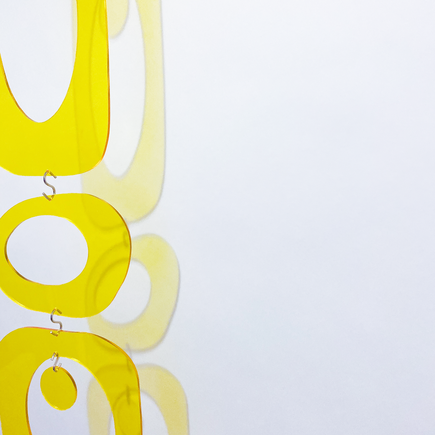 Clear Yellow Beatnik Party Atomic Kits Parts for retro mid century modern room dividers, partitions, curtains, and art mobiles in plexiglass acrylic in Los Angeles by AtomicMobiles.com