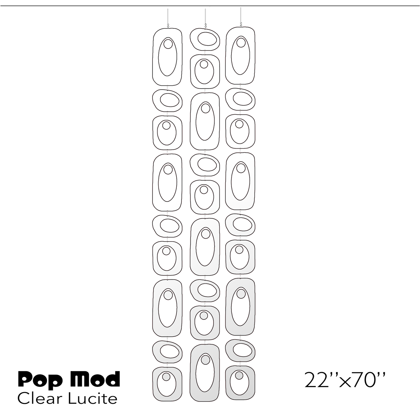 Clear Lucite Plexiglass Acrylic Beatnik Party Atomic Kits Parts for retro mid century modern room dividers, partitions, curtains, and art mobiles by AtomicMobiles.com