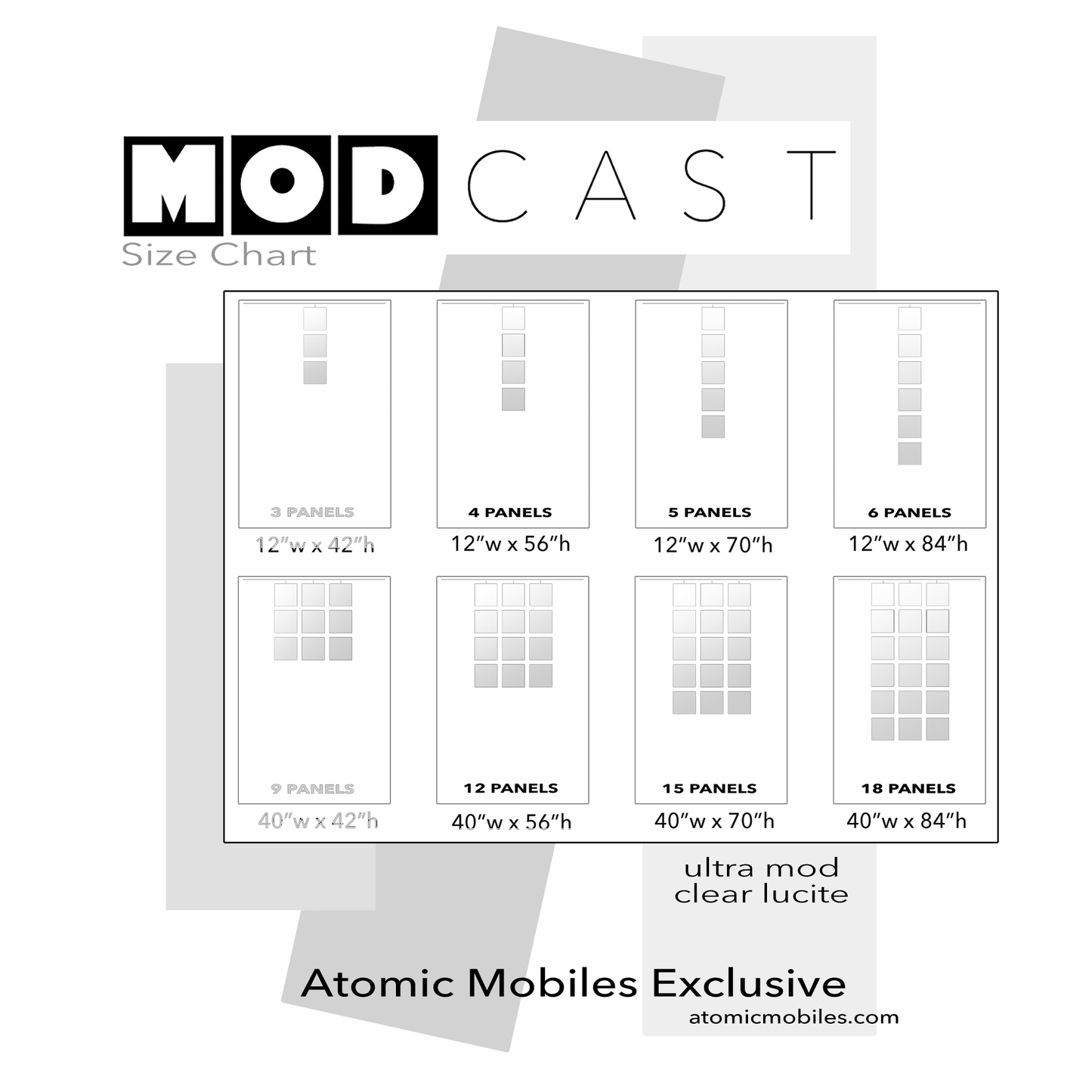 MODCast Room Dividers + Mobiles | POPMod Lucite Kits