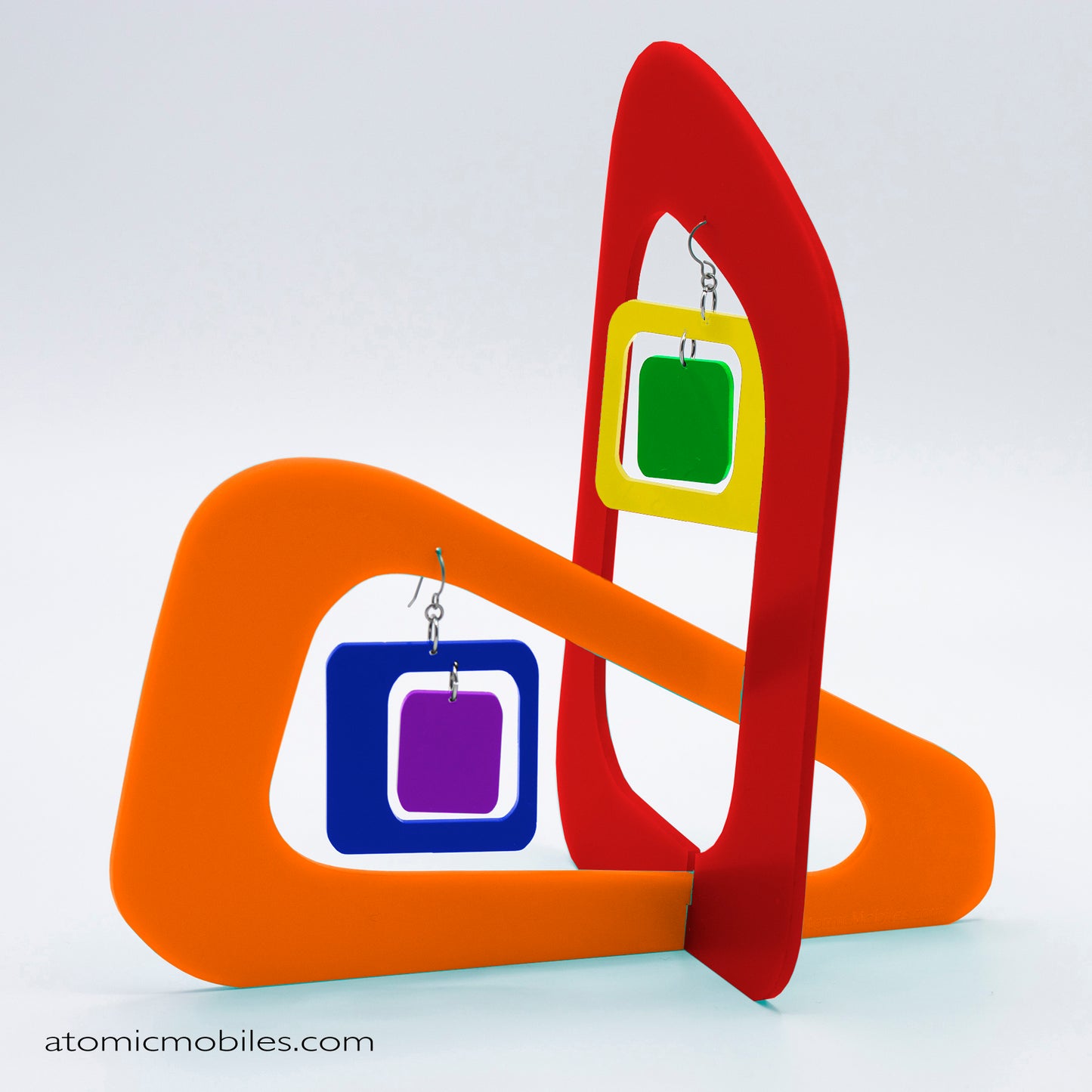 LGBTQ Rainbow Pride Coolsville Tabletop Sculpture + Earrings in Red by AtomicMobiles.com