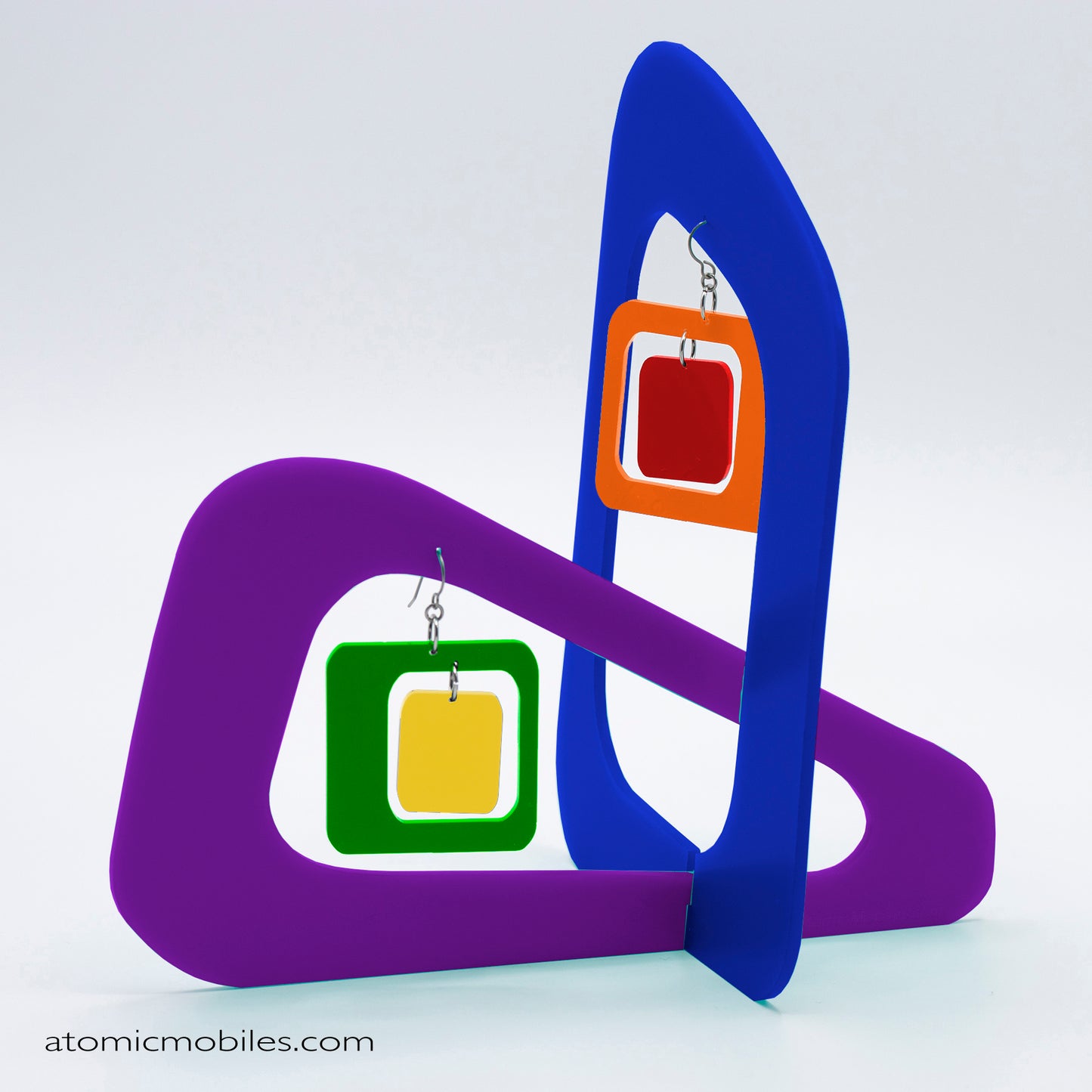 LGBTQ Rainbow Pride Coolsville Tabletop Sculpture + Earrings in Blue by AtomicMobiles.com