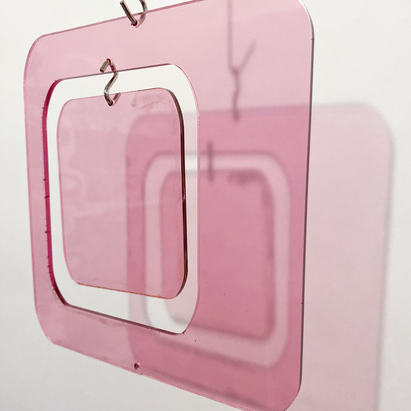 Pretty Clear Pink plexiglass acrylic Coolsville Atomic Kits Parts in mid century modern style by AtomicMobiles.com