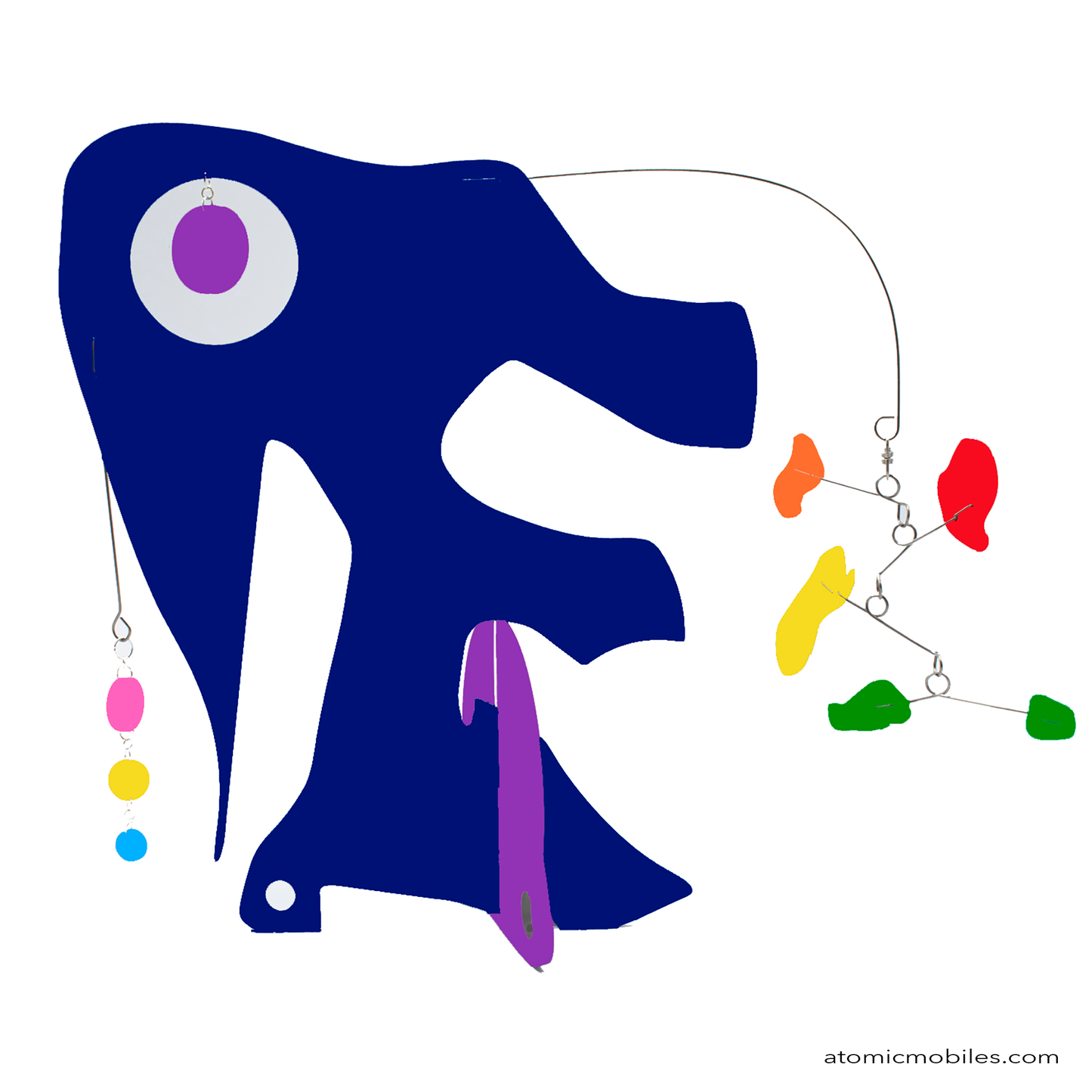 KinetiCats Collection Elephant in Rainbow Pride colors - one of 12 Modern Cute Abstract Animal Art Sculpture Kinetic Stabiles inspired by Dada and mid century modern style art by AtomicMobiles.com