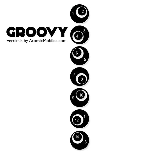 Custom Groovy Hanging Art Mobiles - Choose Your Colors - Verticals by AtomicMobiles.com