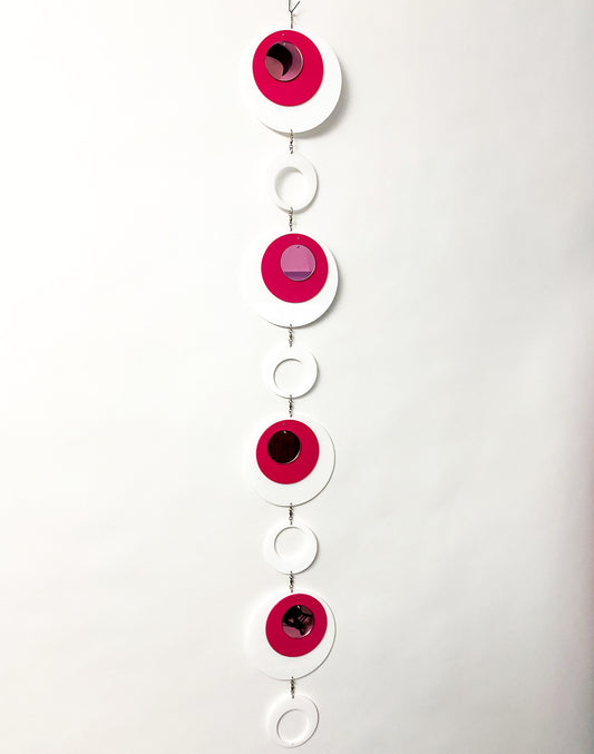 Groovy DOTS in white, hot pink, and pink mirror by AtomicMobiles.com