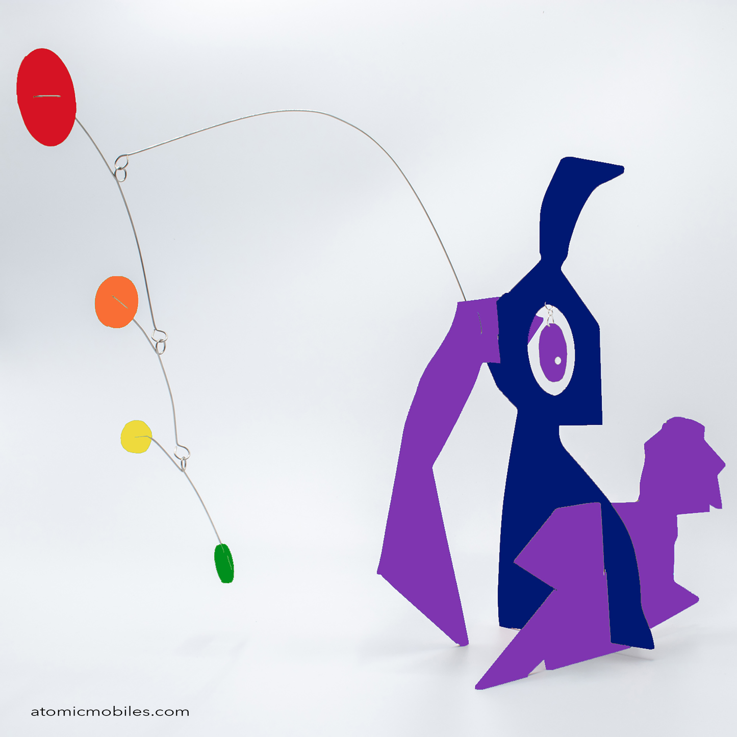 KinetiCats Collection Rabbit in Rainbow Pride colors - one of 12 Modern Cute Abstract Animal Art Sculpture Kinetic Stabiles inspired by Dada and mid century modern style art by AtomicMobiles.com