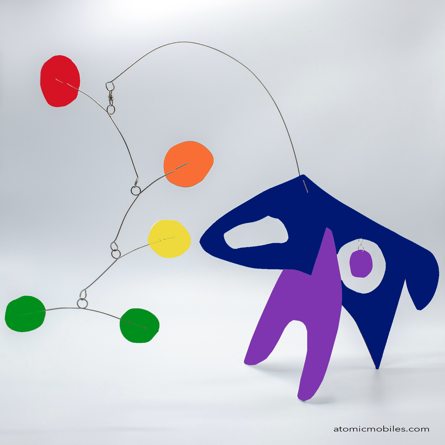 KinetiCats Collection Dog in Rainbow Pride colors - one of 12 Modern Cute Abstract Animal Art Sculpture Kinetic Stabiles inspired by Dada and mid century modern style art by AtomicMobiles.com
