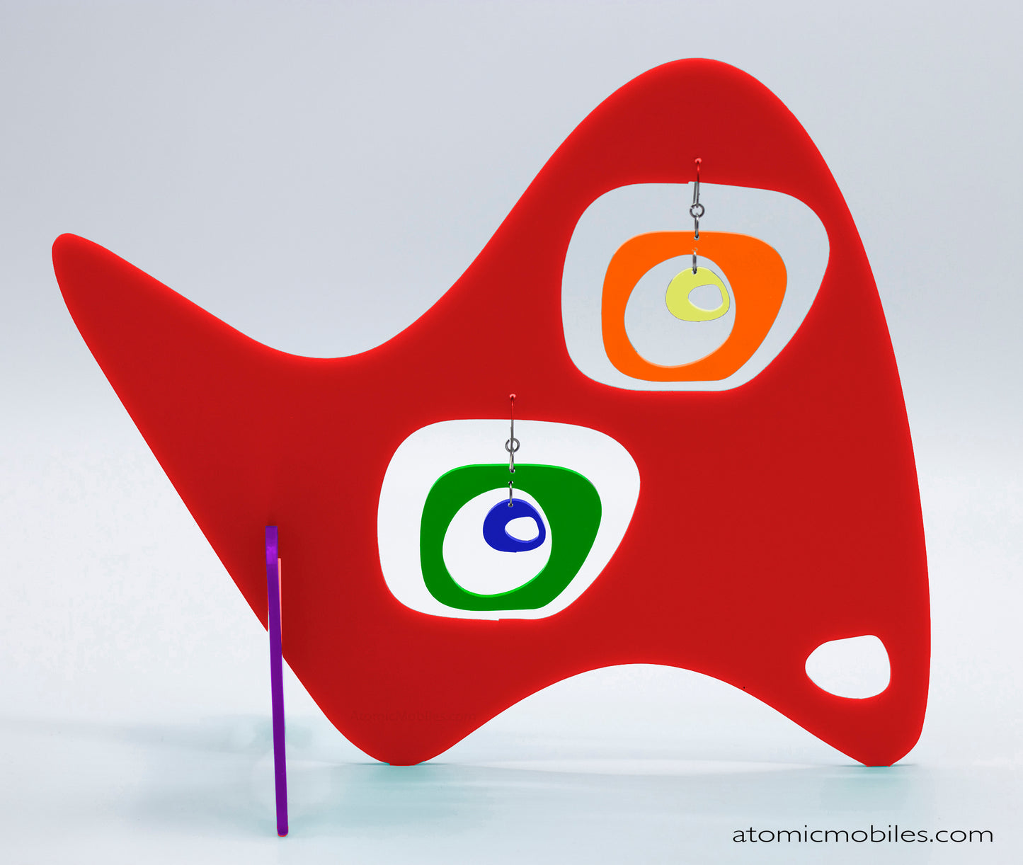 Red Paris MCM Style Abstract Art - LGBTQ+ Rainbow Pride Modern Art Earrings + Sculptures - kinetic table top stabiles - mobiles by AtomicMobiles.com