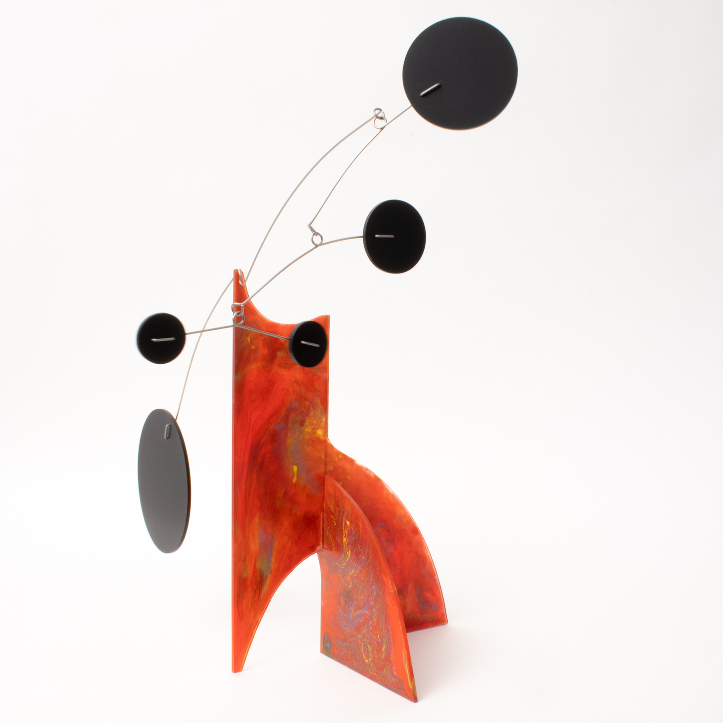 Exciting stunning Red Hand Painted Modern Art Stabile Sculpture by AtomicMobiles.com