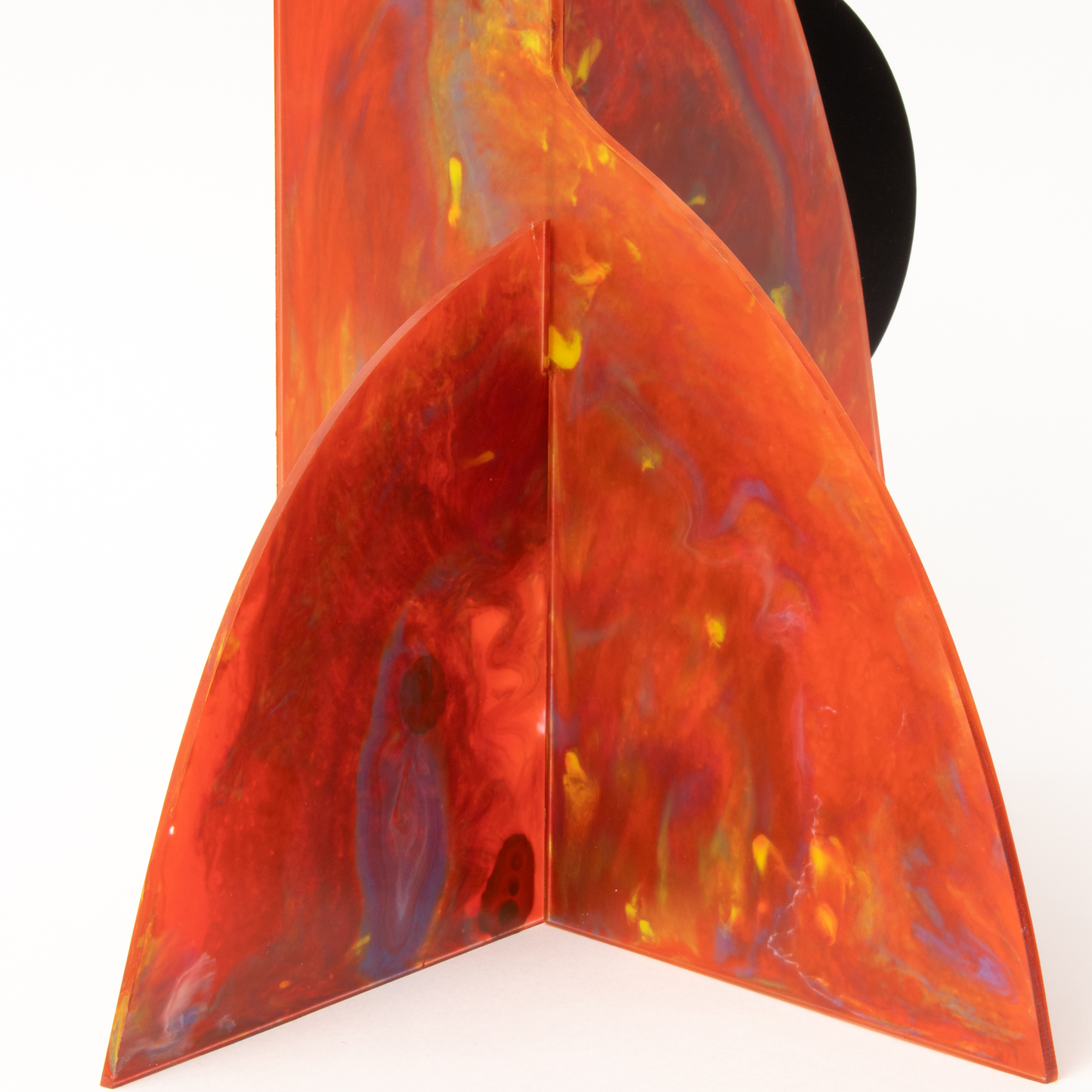 Abstract Red Hand Painted Modern Art Stabile Sculpture by AtomicMobiles.com