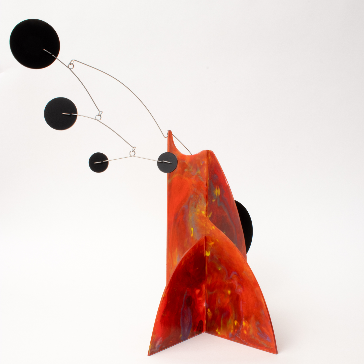 One of a kind Red Hand Painted Modern Art Stabile Sculpture by AtomicMobiles.com