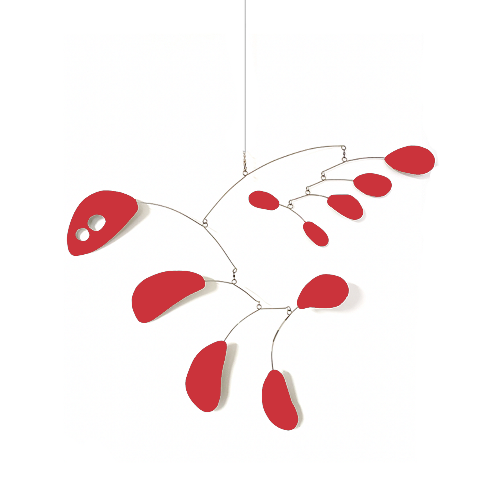 ModCat Mid Century Modern Kinetic Hanging Art Mobile in all red by AtomicMobiles.com