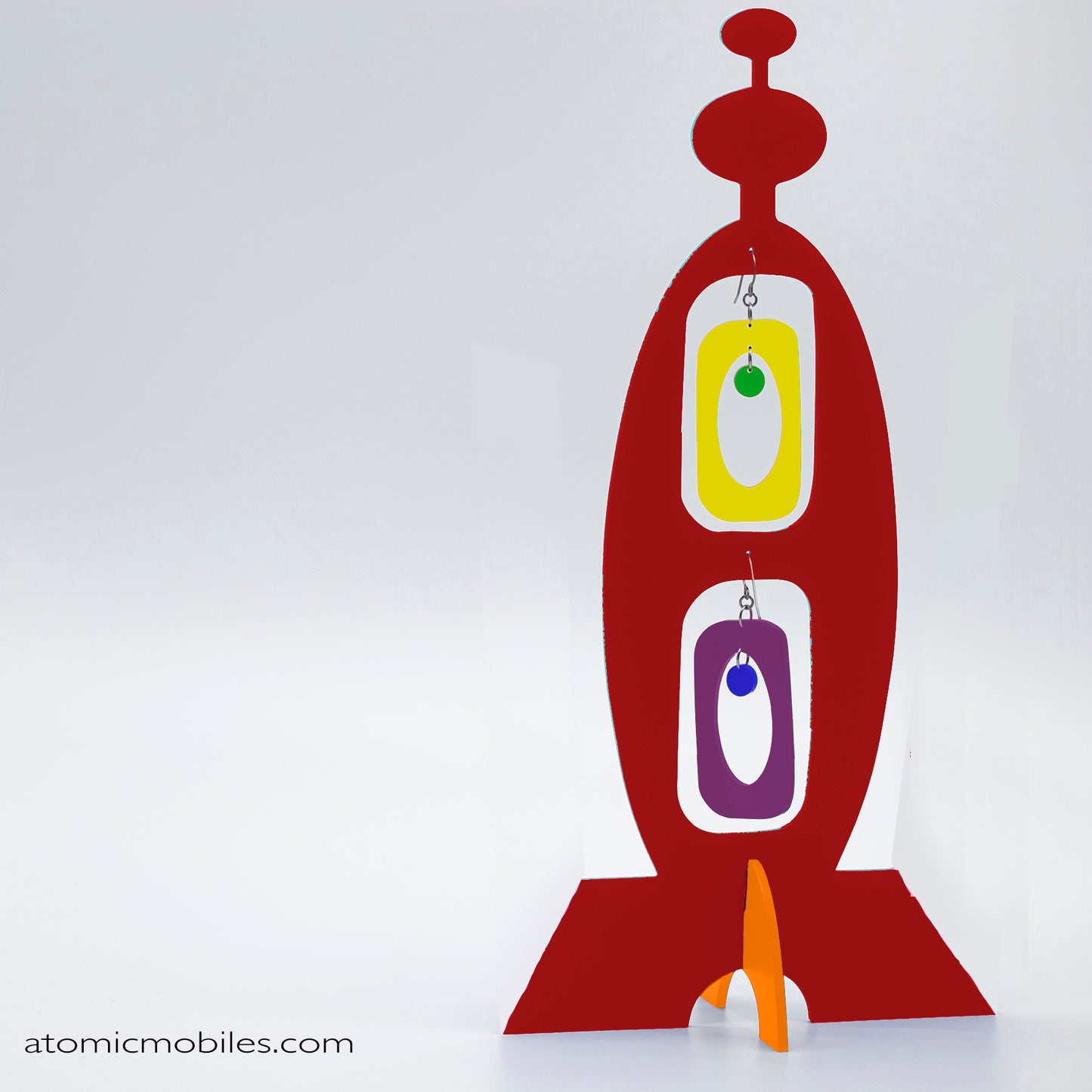 LGBTQ Rainbow Pride Tabletop Sculpture + Earrings in Red by AtomicMobiles.com