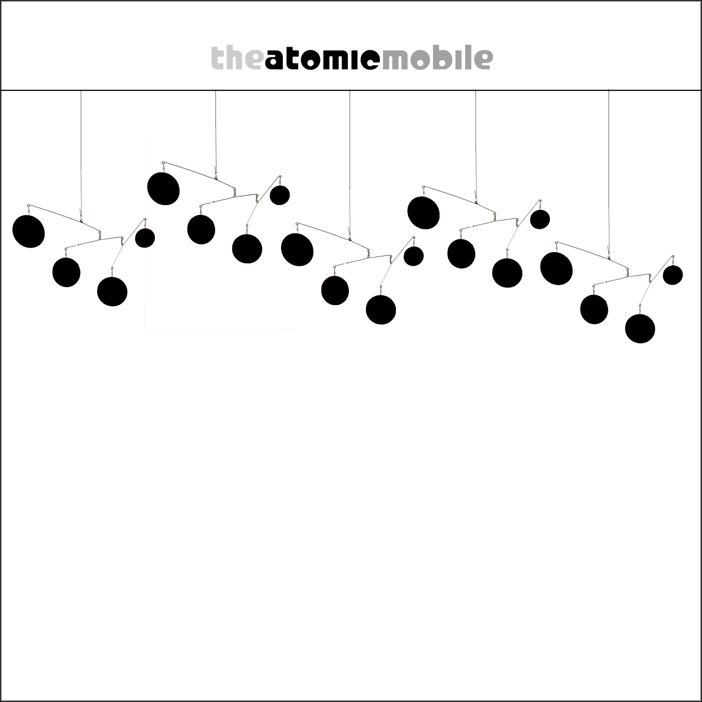 The Atomic Mobile in Black - kinetic hanging art mobiles for your home and office - by AtomicMobiles.com