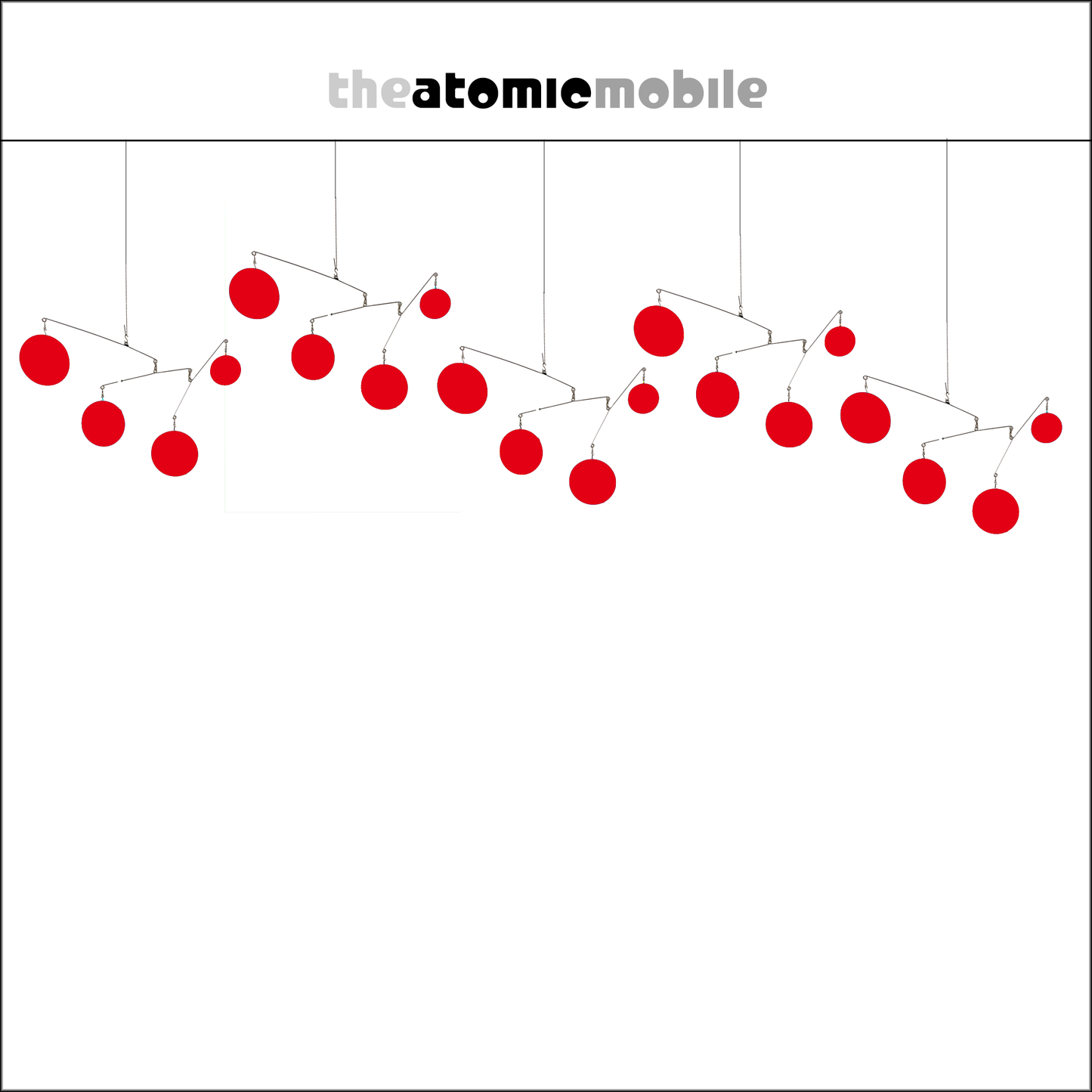 The Atomic Mobile in Red - kinetic hanging art mobiles for your home and office - by AtomicMobiles.com