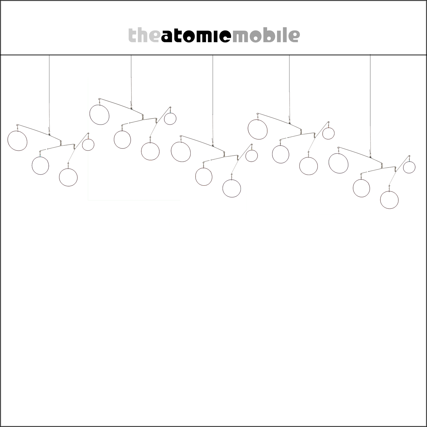 The Atomic Mobile in White - kinetic hanging art mobiles for your home and office - by AtomicMobiles.com