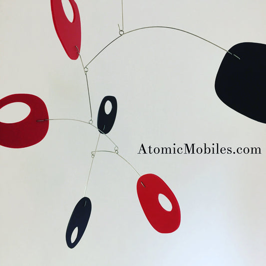 Black and red Retro Modern Mobile for client in Culver City, CA