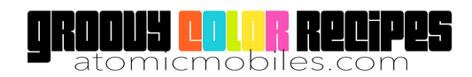 Groovy Color Recipes by AtomicMobiles.com for your hanging art mobiles, room dividers, curtains, wall art, and stabile sculptures