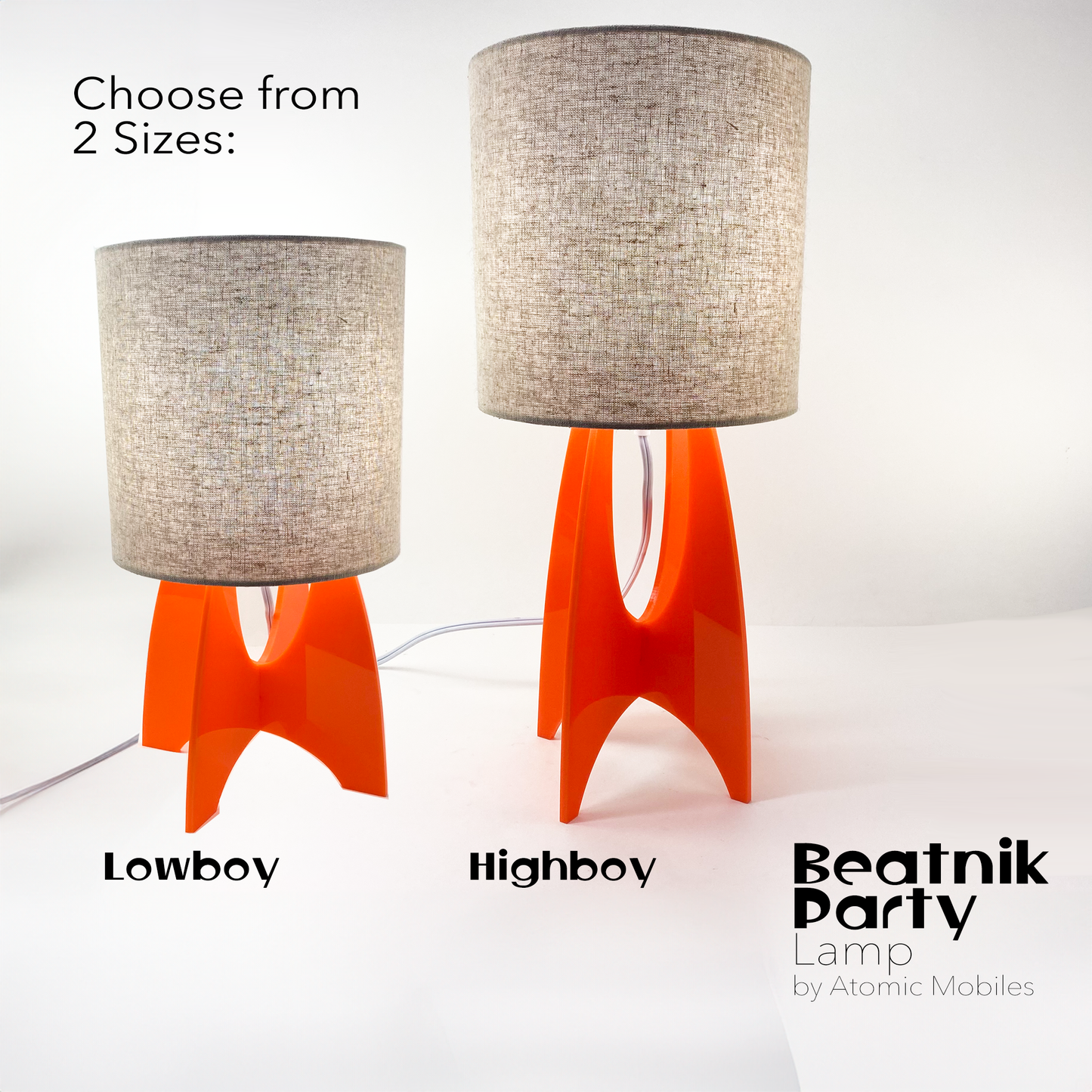 Choose from 2 sizes - Lowboy and Highboy - Beatnik Party Lamp by AtomicMobiles.com