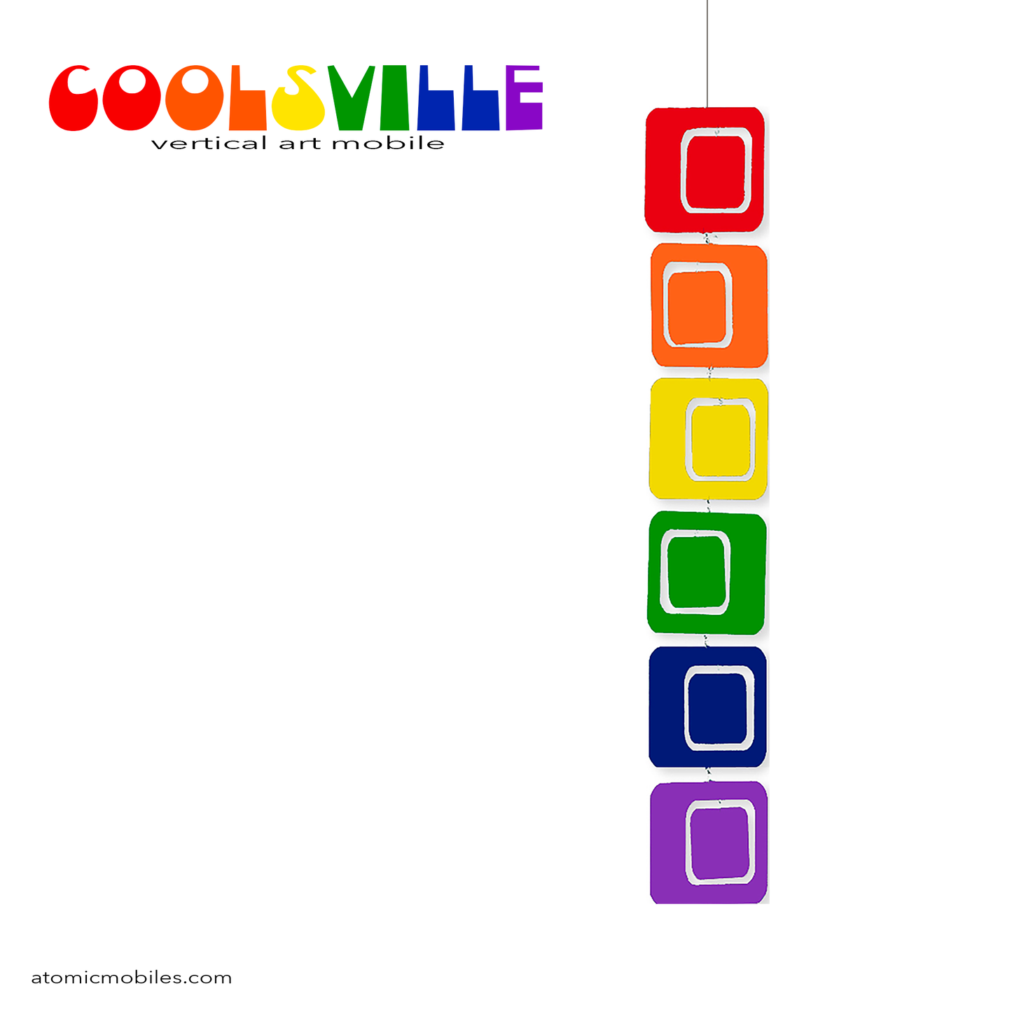 COOLSVILLE LGBTQ+ Gay Pride Rainbow Vertical Hanging Art Mobile by AtomicMobiles.com