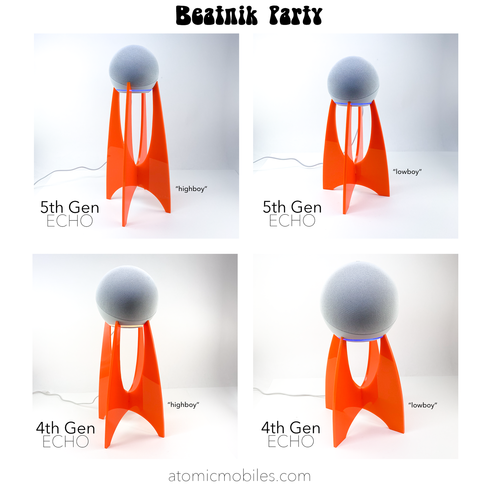 Beatnik Party Amazon Echo Dot Holder Stand | Mid Century Modern Beatnik Party Amazon Echo Dot Holder Stand | Mid Century Modern