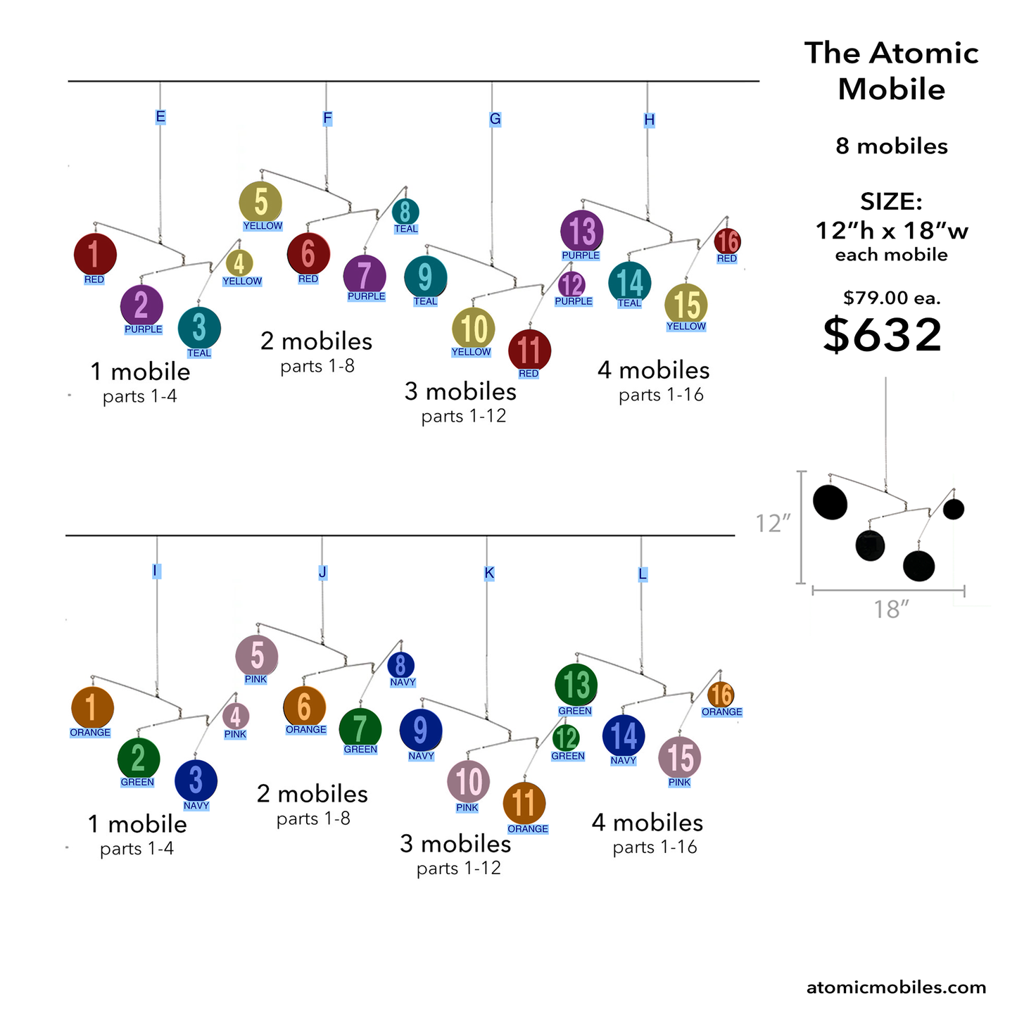 Custom Exuberant + Atomic Mobiles