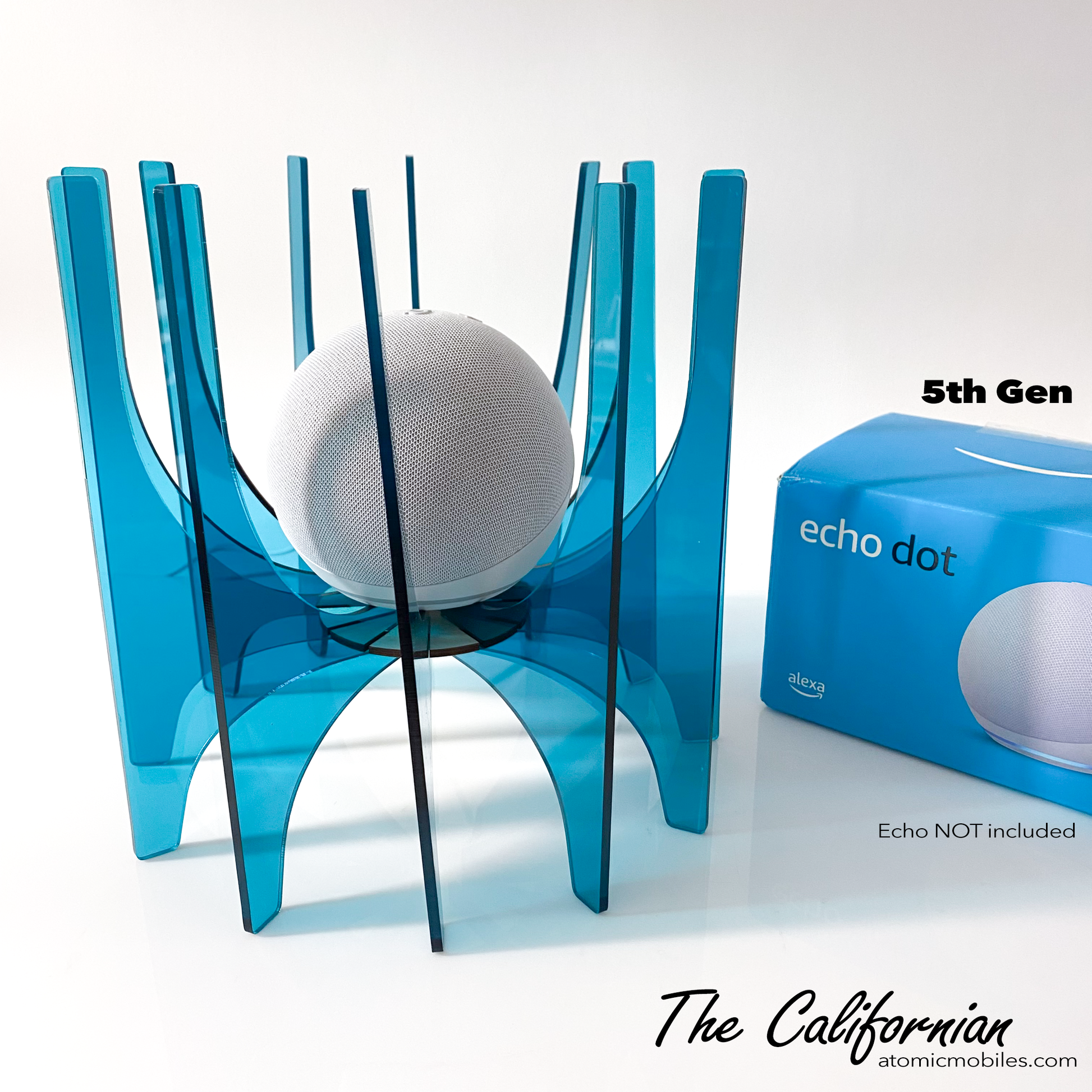 The California Space Age Holder for the Amazon Echo DOT 5th Gen Alexa speaker (Echo not included) - mid century modern style holder by AtomicMobiles.com