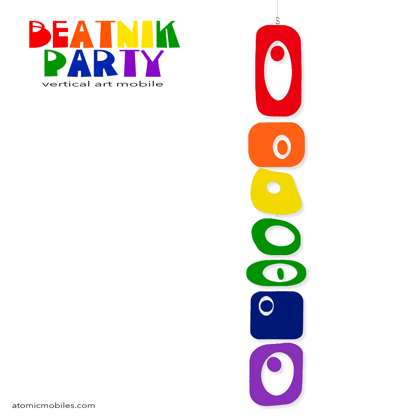 BEATNIK PARTY LBGTQ+ Rainbow Pride Vertical Art Mobile by AtomicMobiles.com