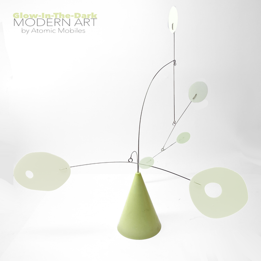 Glow-In-The-Dark Modern Art Stabile - The Strobile - by AtomicMobiles.com