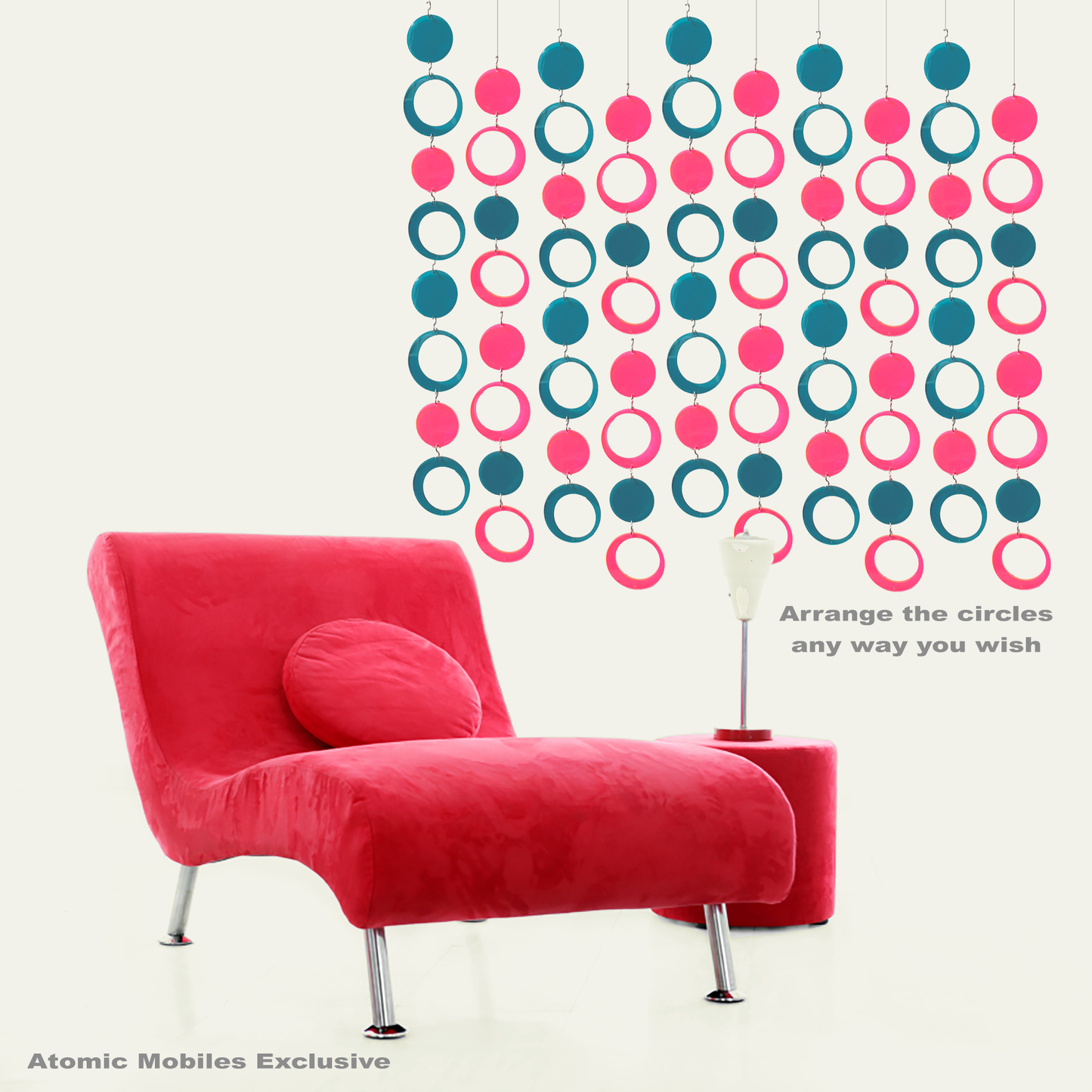 SALE! HIPSTER Teal + Neon Pink Circles | DIY Art Mobiles and More!