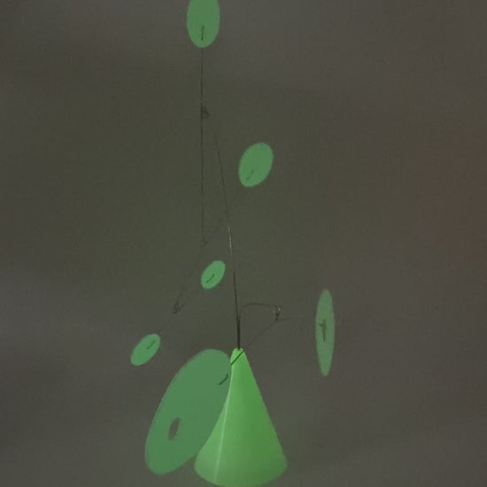 Video of Glow in the Dark Modern Art Sculpture - Kinetic Stabile by AtomicMobiles.com