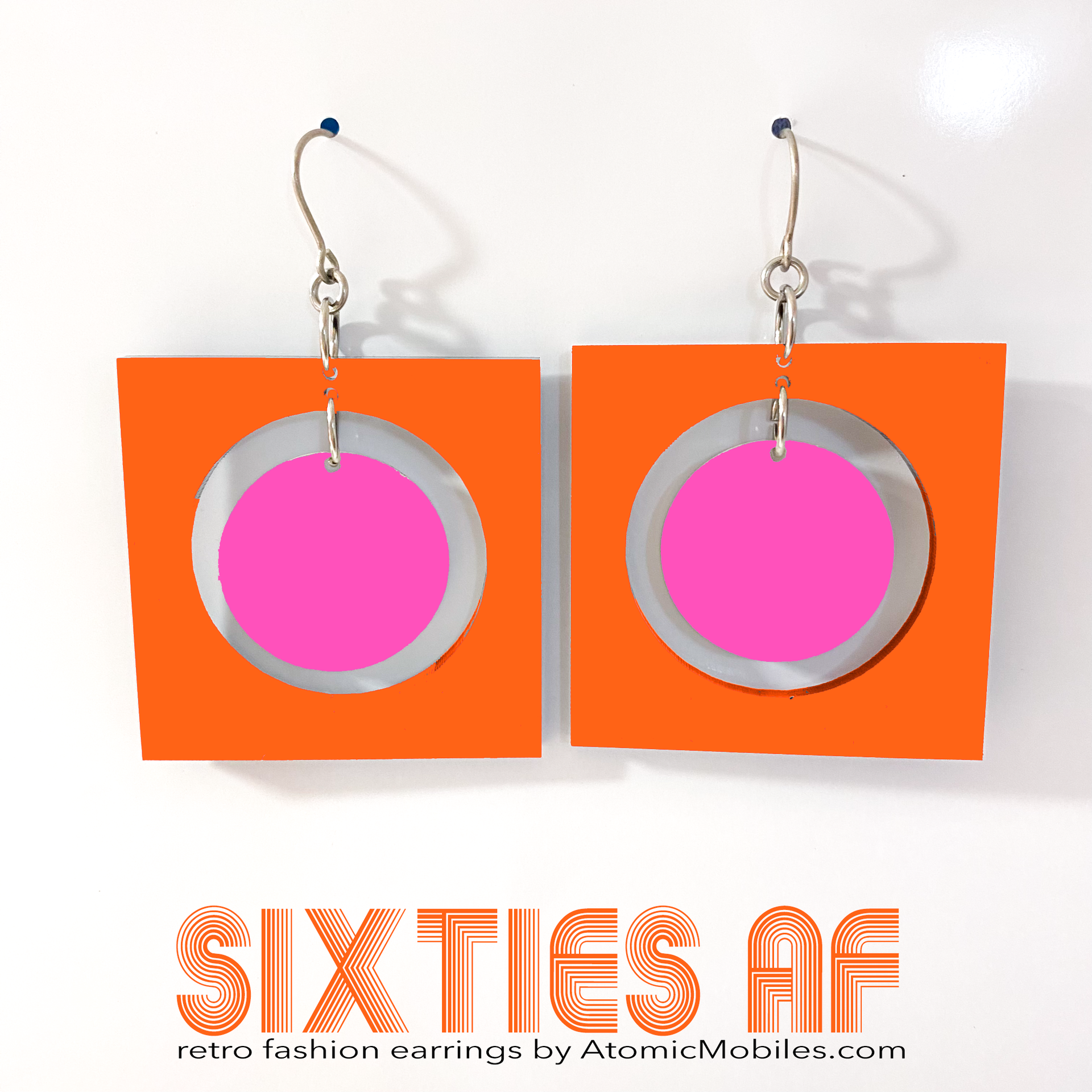 SIXTIES AF Statement Earrings - Retro Mid Century Groovy Jewelry
