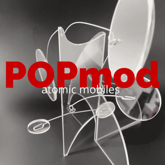 POPmod Clear Lucite Acrylic Plexiglass Art Kinetic Stabile Sculpture by AtomicMobiles.com