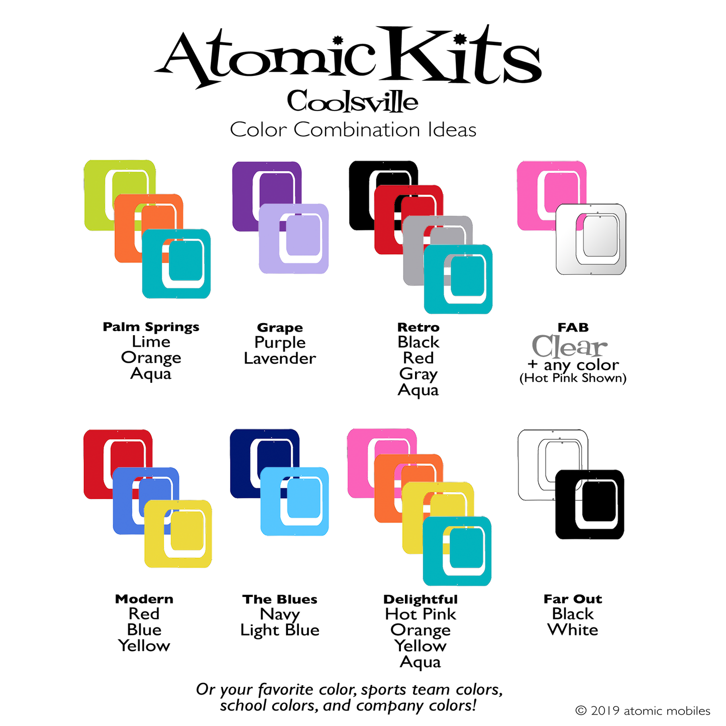 Coolsville Color Combination Ideas for Atomic Kits by AtomicMobiles.com