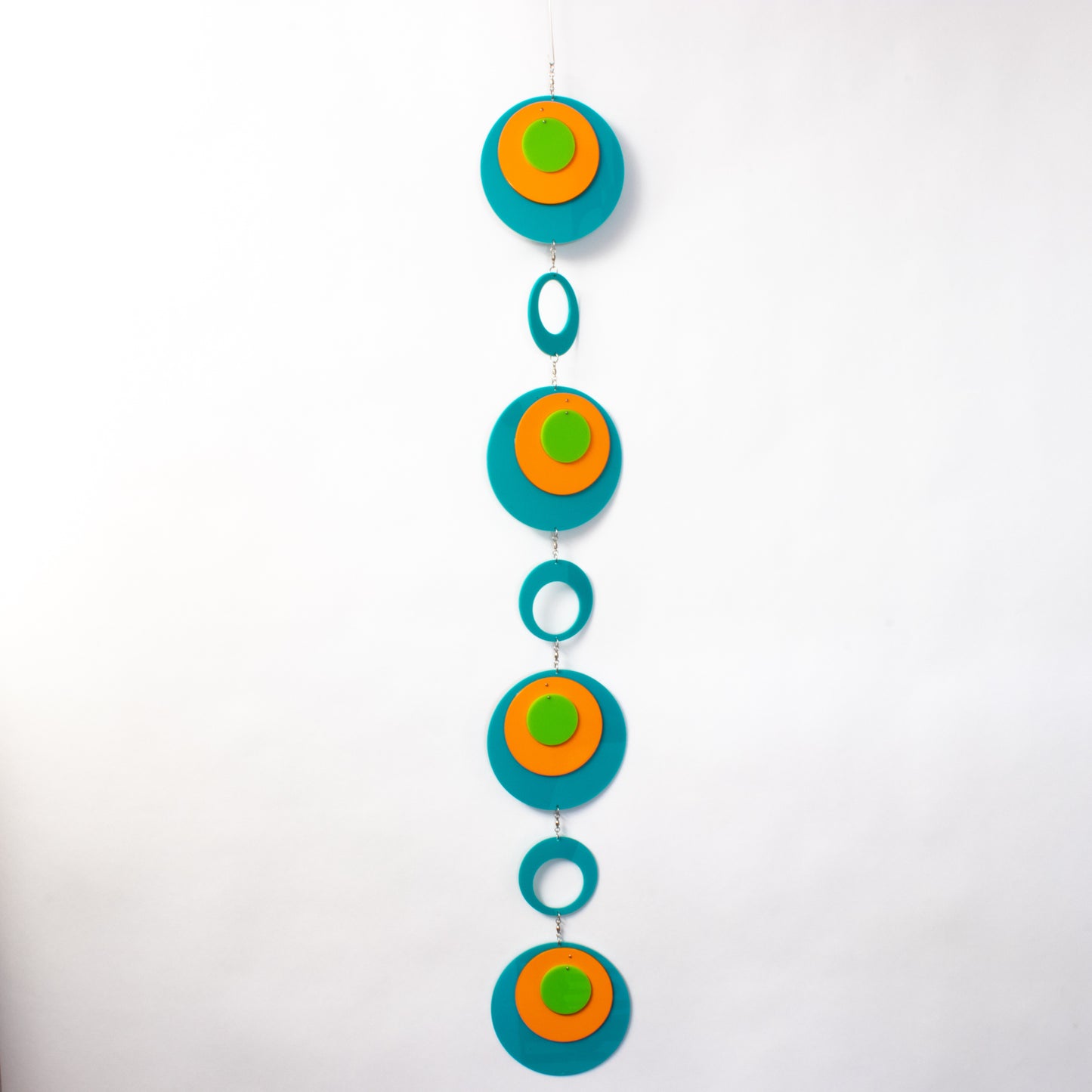 Beautiful Palm Springs Wall Art Mobile in Aqua Blue, Orange, and Lime Green by AtomicMobiles.com