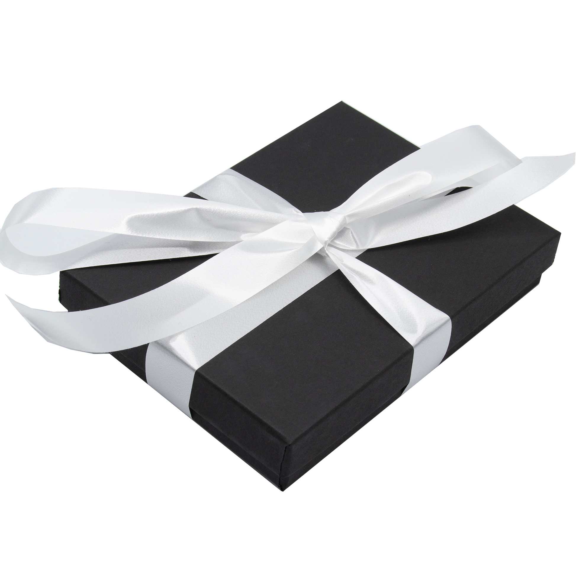 Beautiful black gift box with white ribbon included free with every POPmod Earrings purchase by AtomicMobiles.com