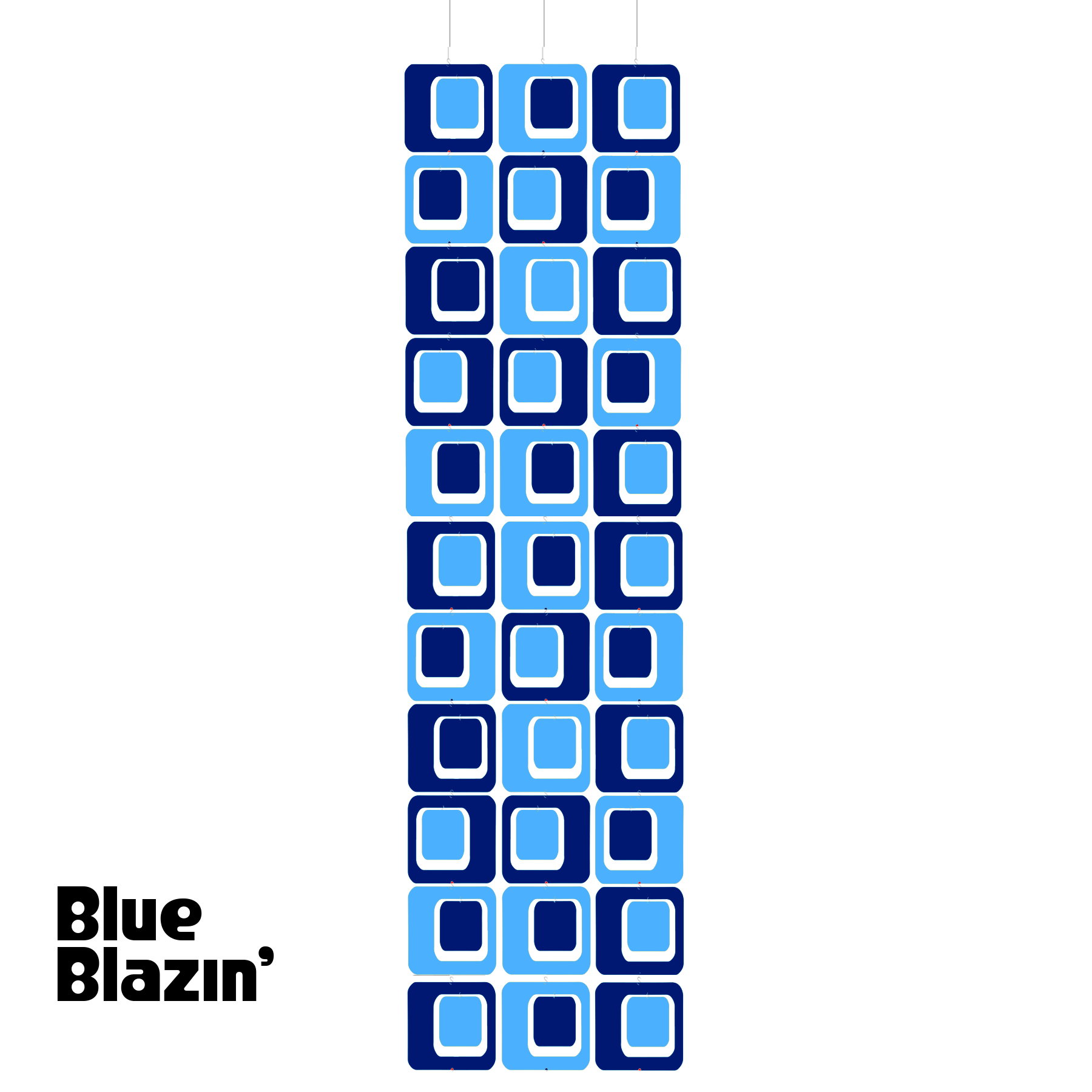 BLUE BLAZIN' Coolsville Atomic Room Dividing Screen Kit in Navy and Blue by AtomicMobiles.com